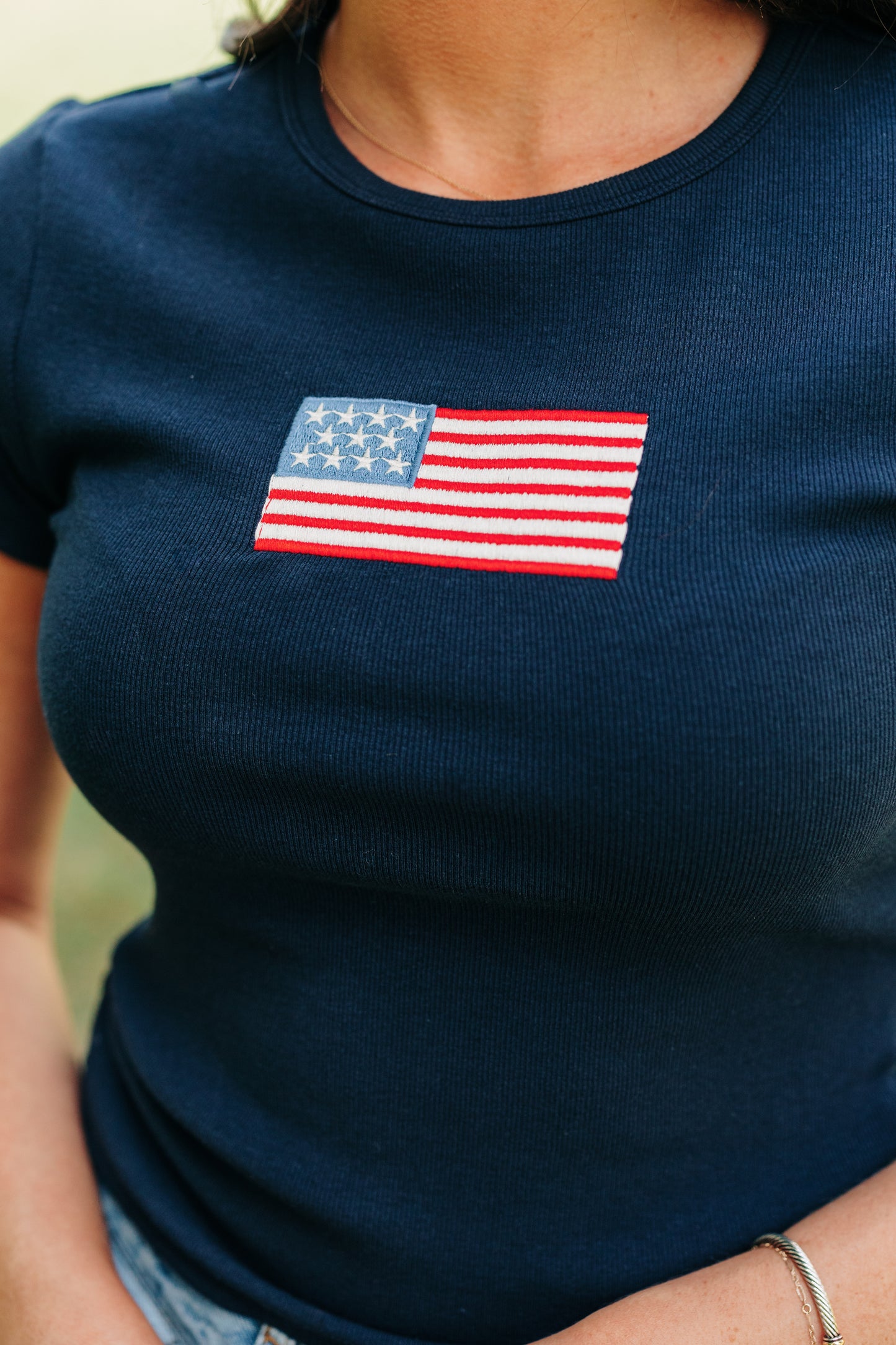 American Flag Tee - Navy