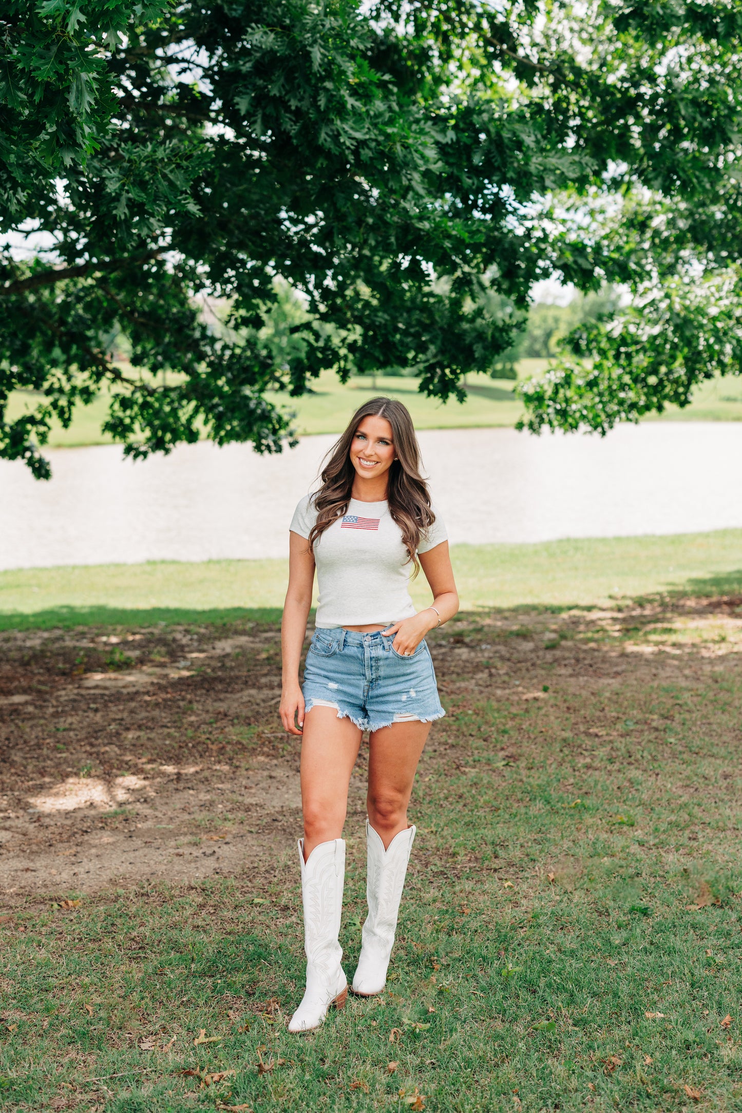 American Flag Tee - Melange