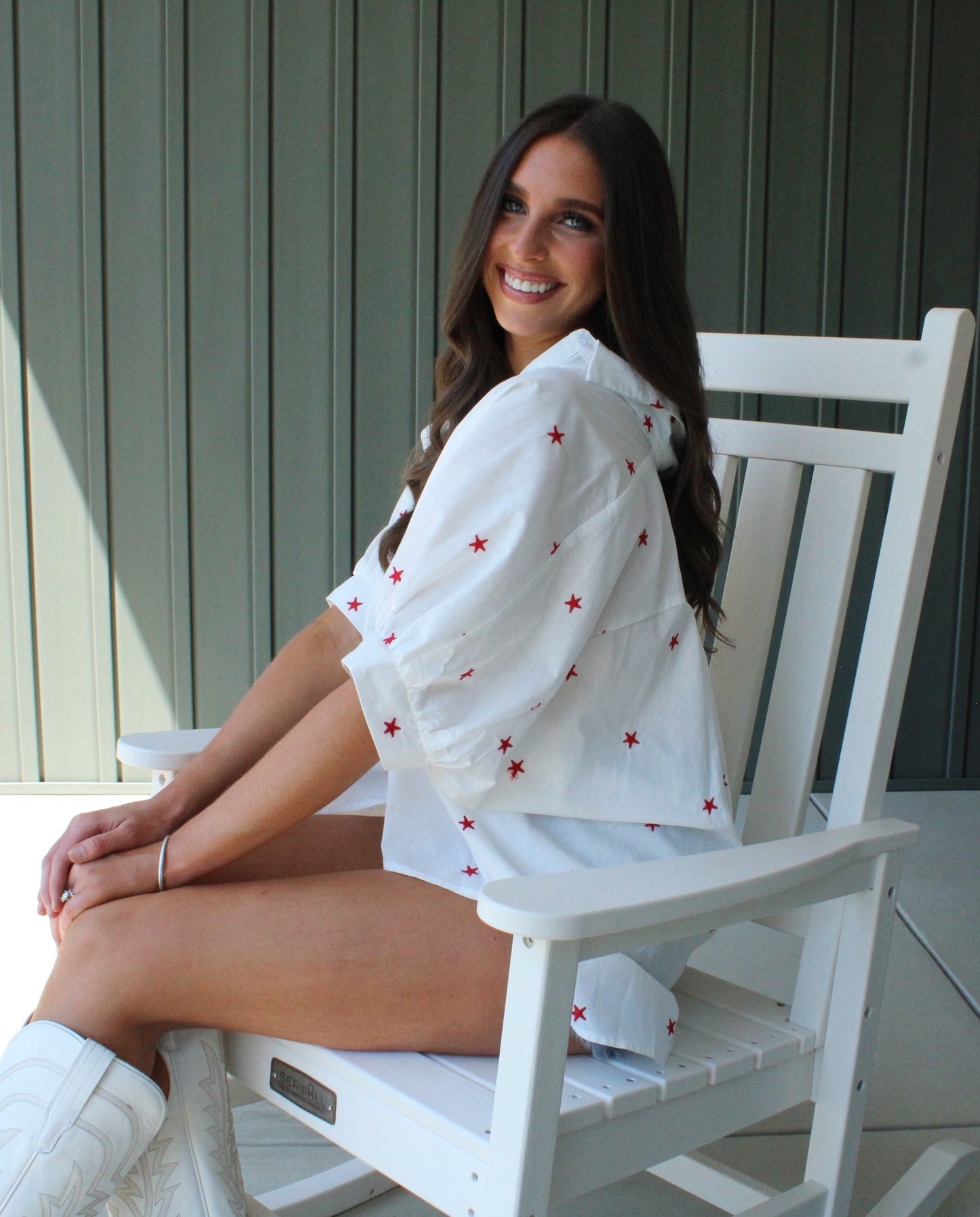 Star Spangled Button Down Top