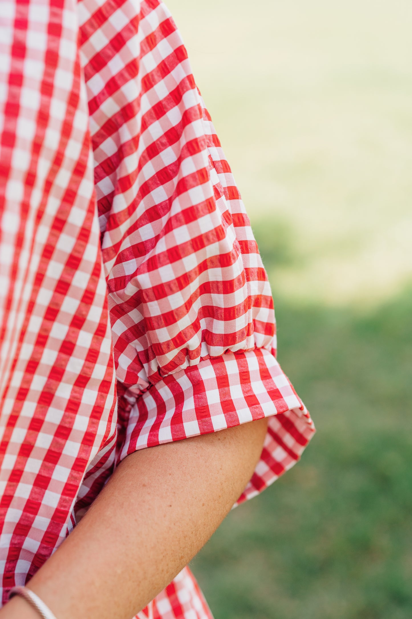 Gingham Button Down - Red
