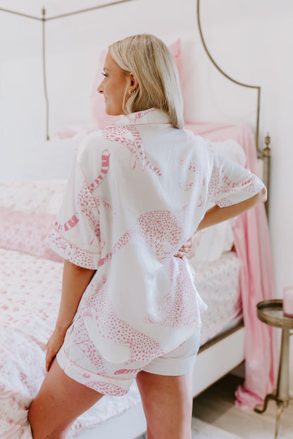 White Leopard Pajama Set