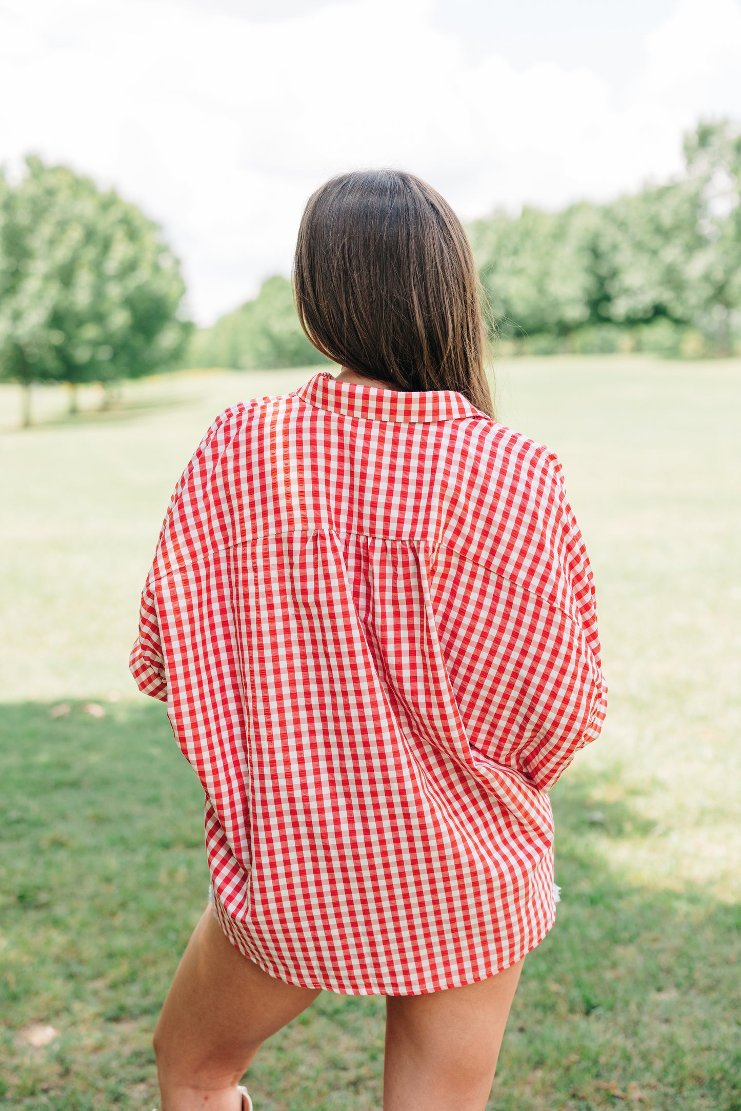 Gingham Button Down - Red