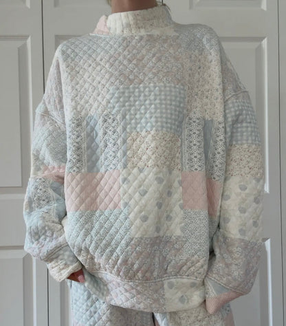 Quilted Mockneck Sweatshirt
