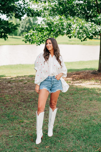 Star Spangled Button Down Top