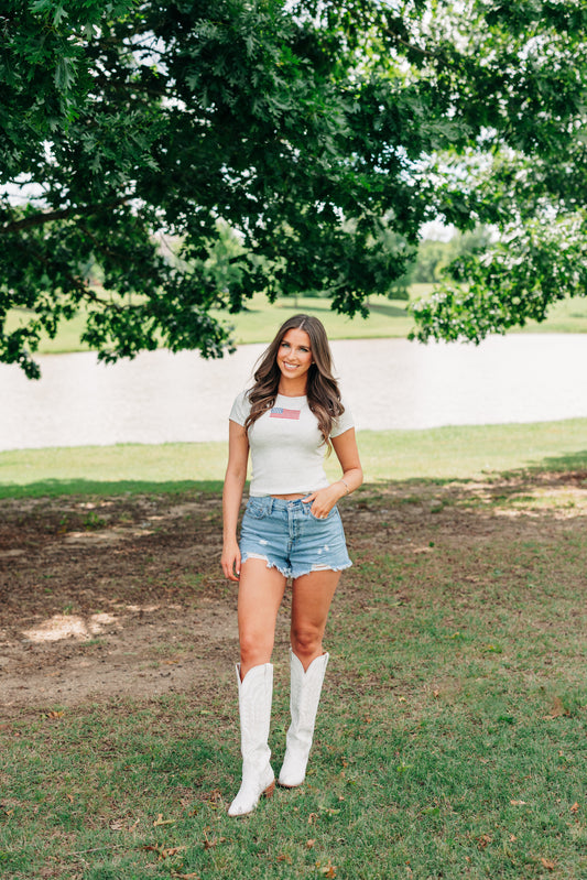 American Flag Tee - Melange