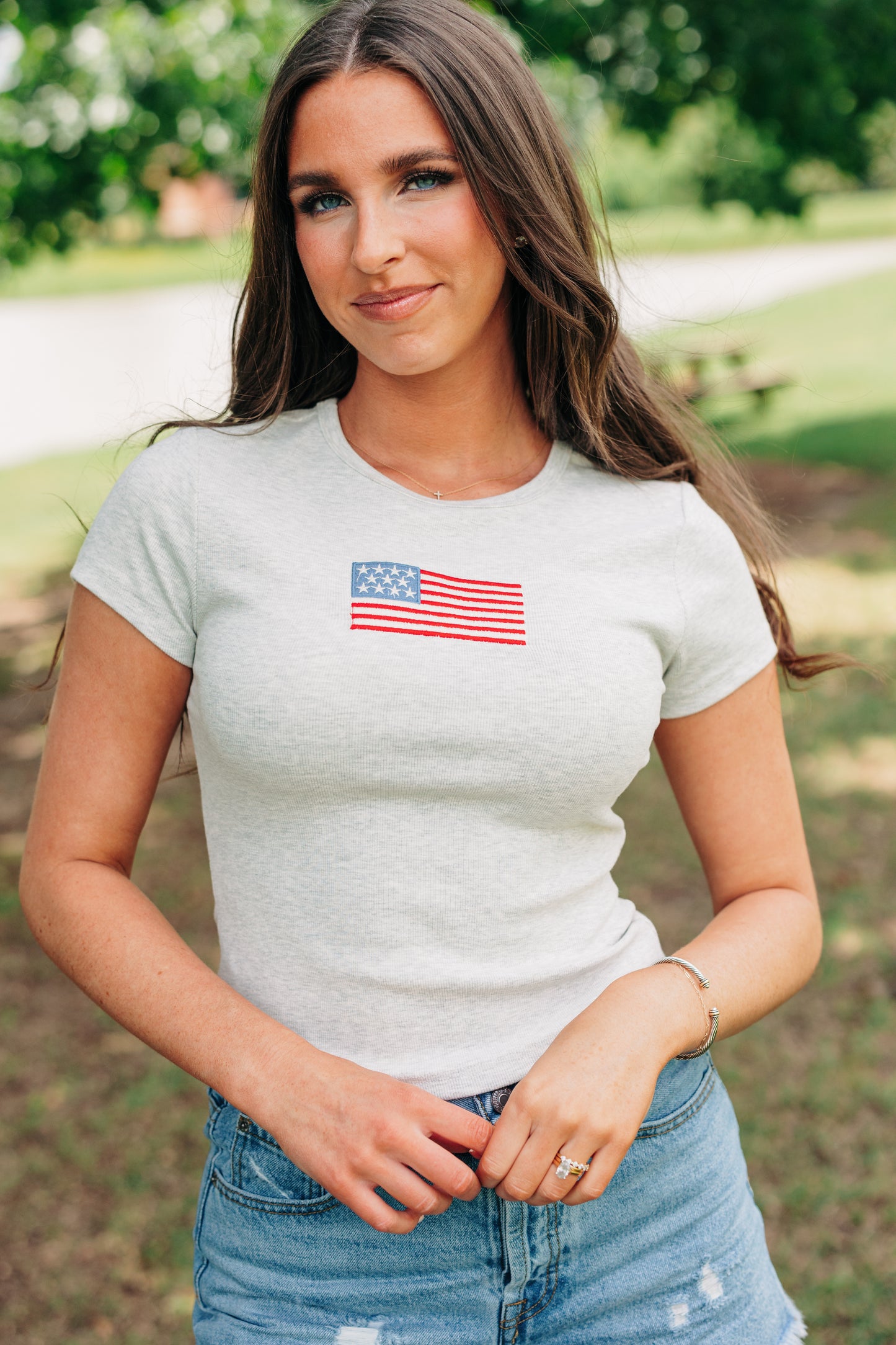 American Flag Tee - Melange