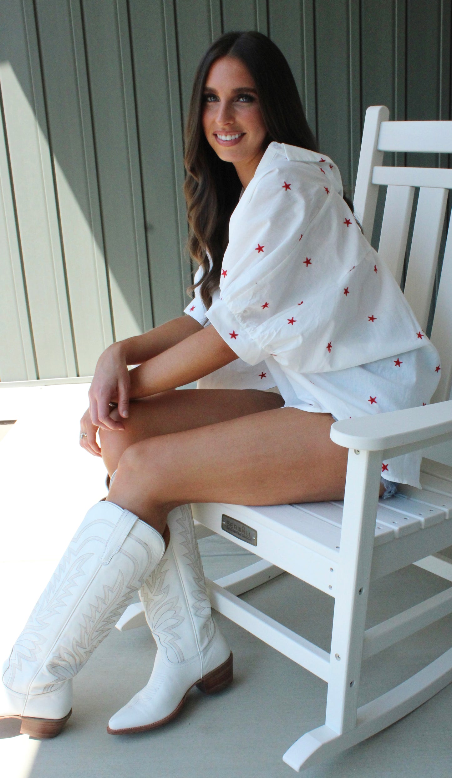 Star Spangled Button Down Top