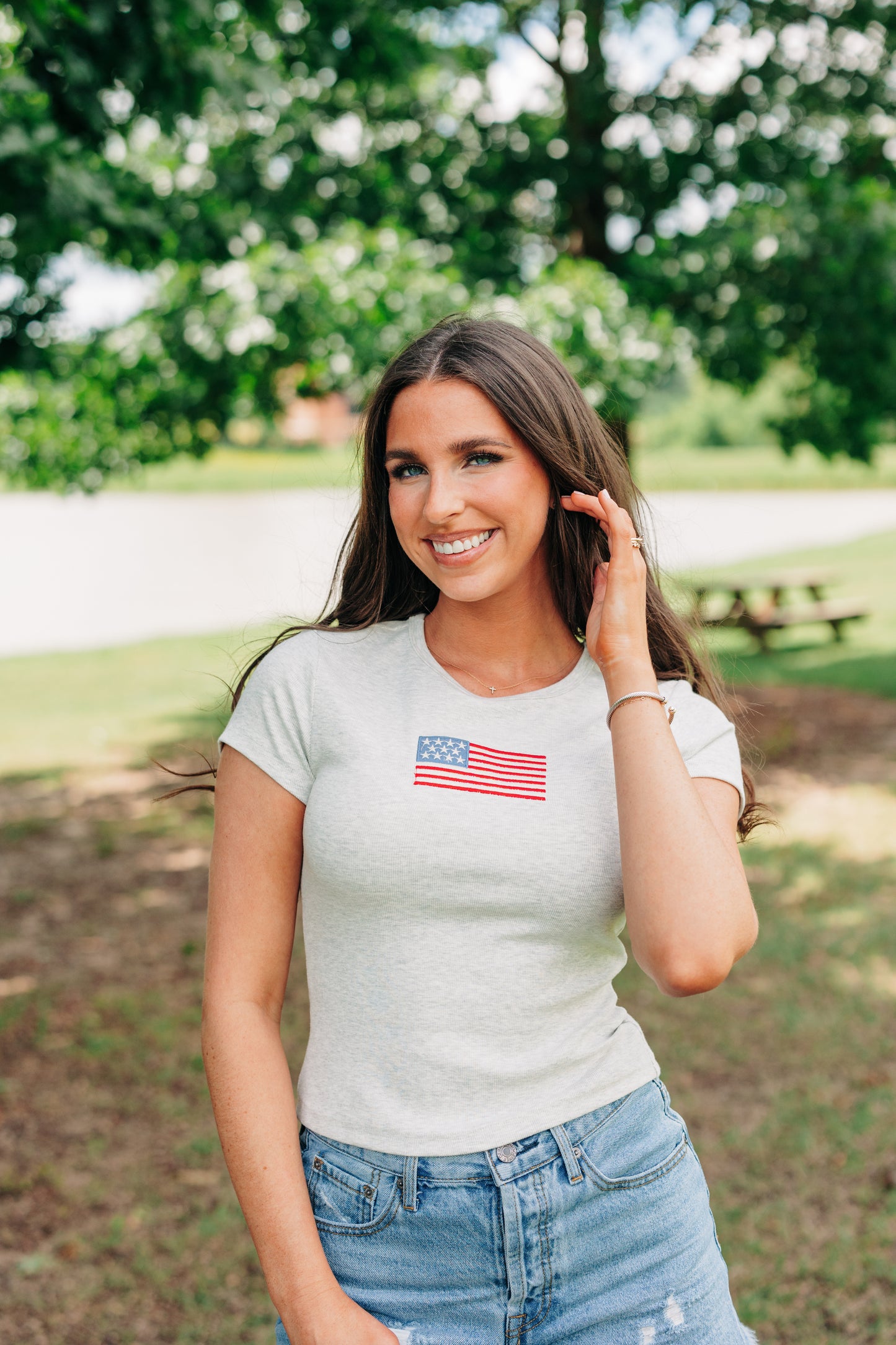 American Flag Tee - Melange