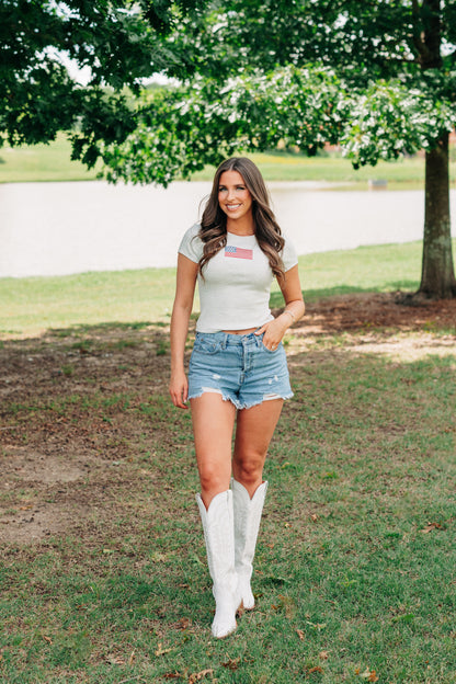 American Flag Tee - Melange