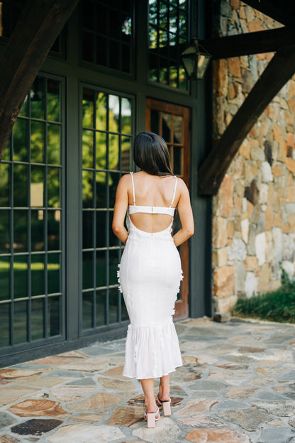 lily of the valley midi dress Women's Vanilla Silk Lily Of The Valley Print Maxi Dress + Bandeau