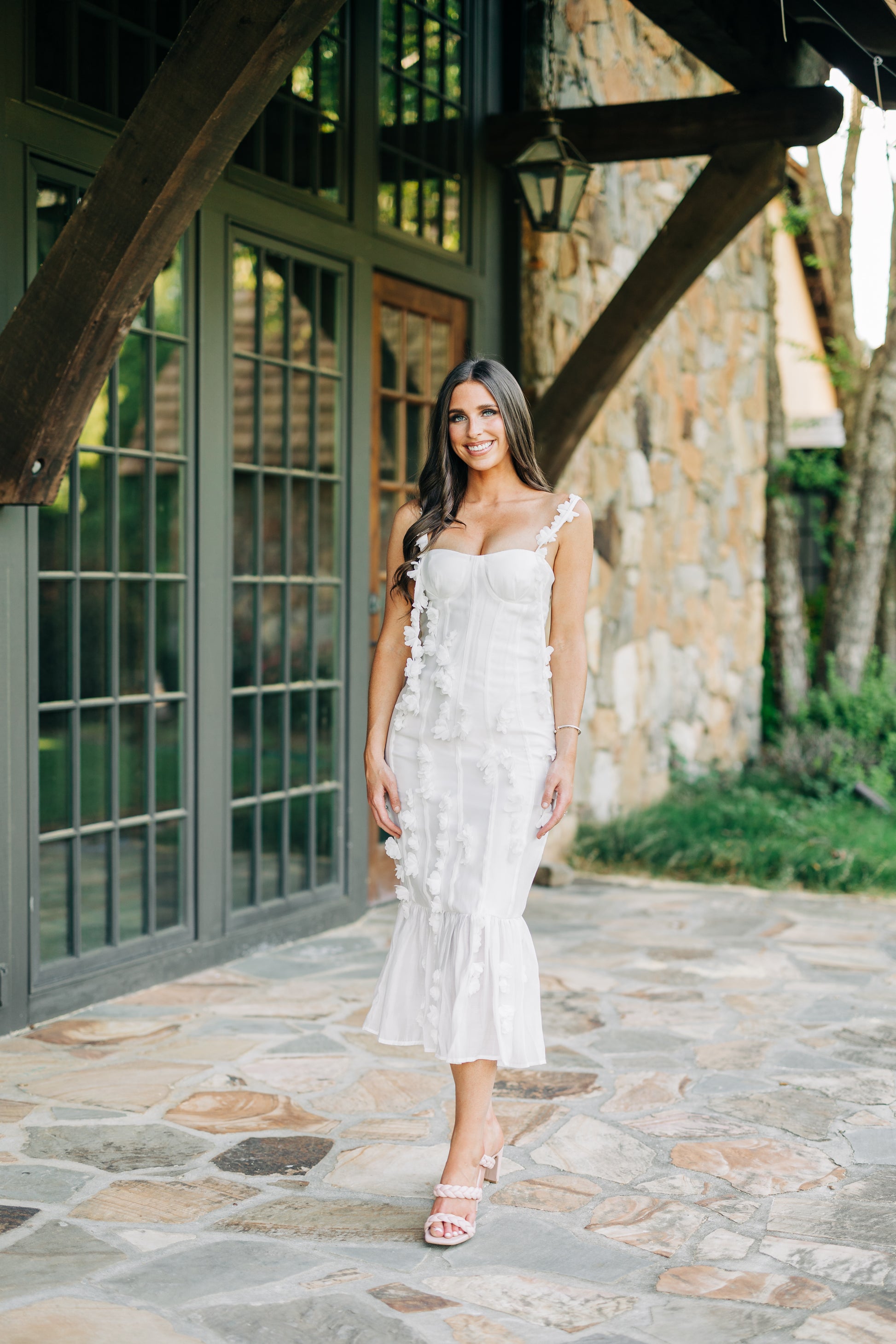 lily of the valley midi dress Free People Lily Of The Valley Midi Dress in Peach