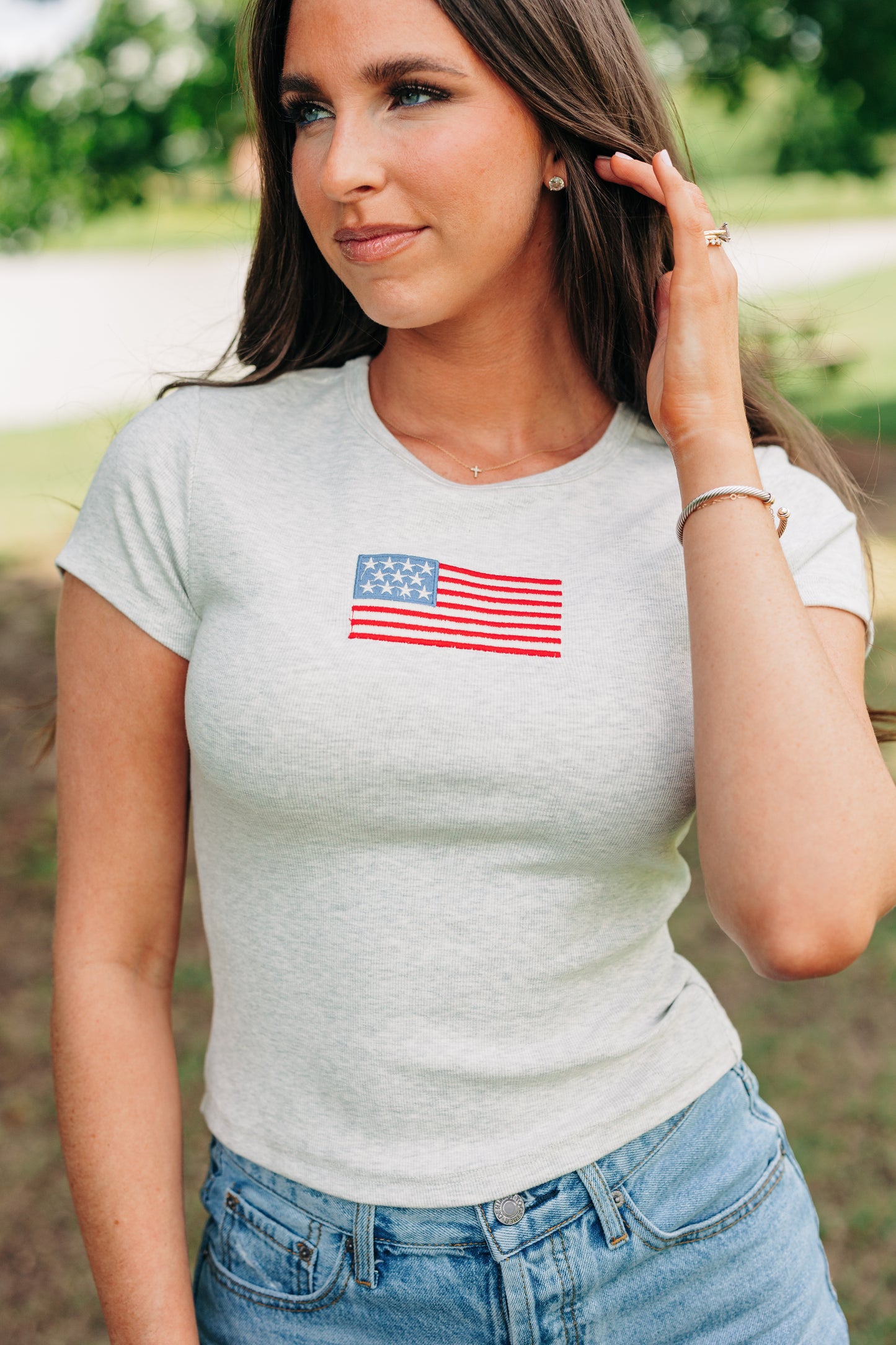 American Flag Tee - Melange